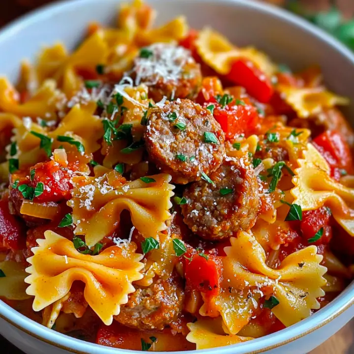 Italian Sausage with Bow Tie Pasta