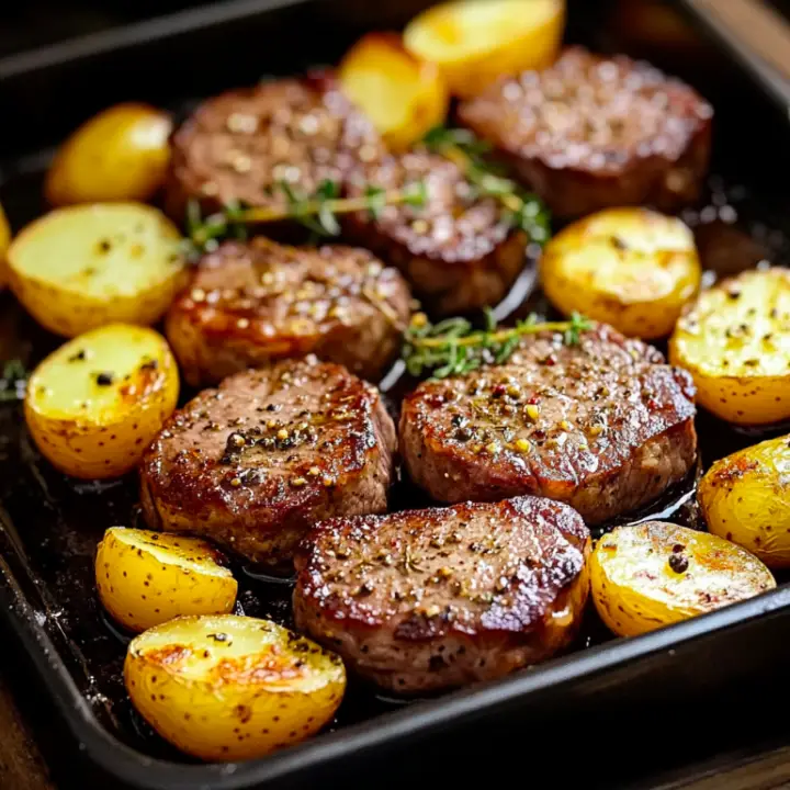 Seasoned Baked Beef with Flavorful Potatoes