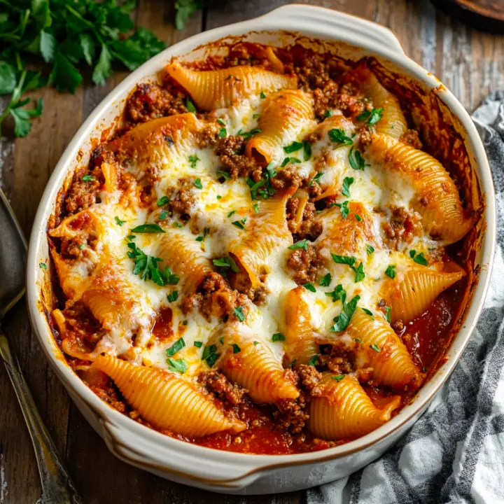 Stuffed Shells with Ground Beef