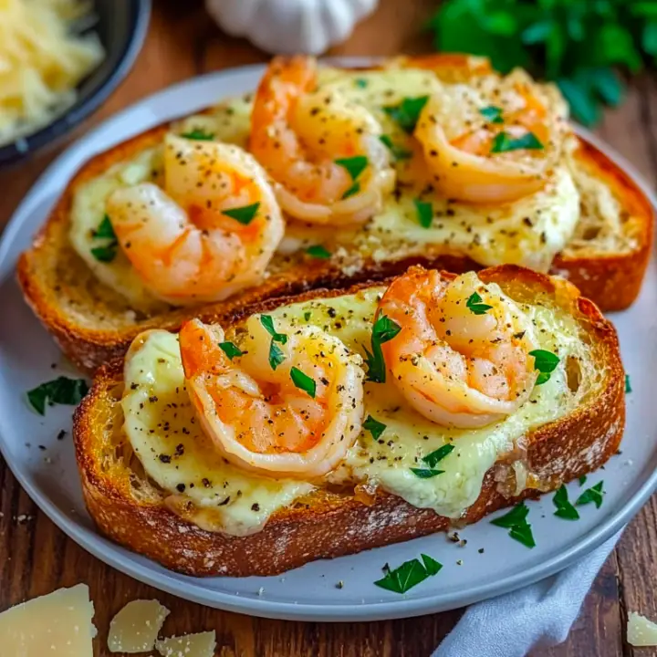 Cheesy Garlic Shrimp Toast