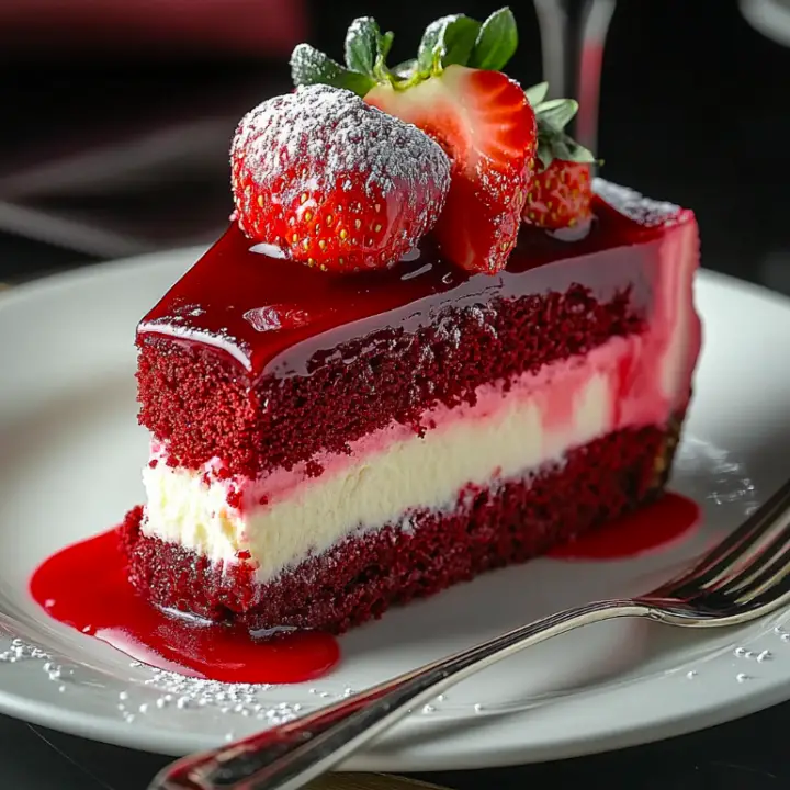 Red Velvet Strawberry Cheesecake