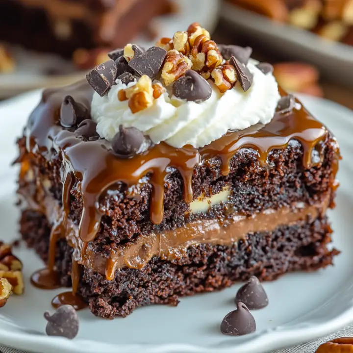 Turtle Chocolate Poke Cake